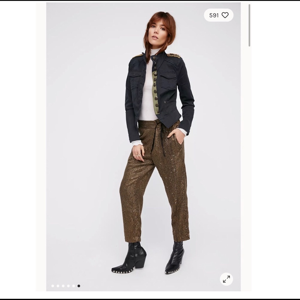 Free People Shrunken Officer Jacket - Grey